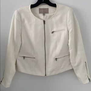 Banana Republic Winter White Tweed Cropped Jacket